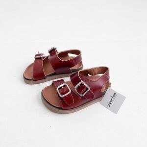 NWT Piper Finn Brown Leather Toddler Sandals